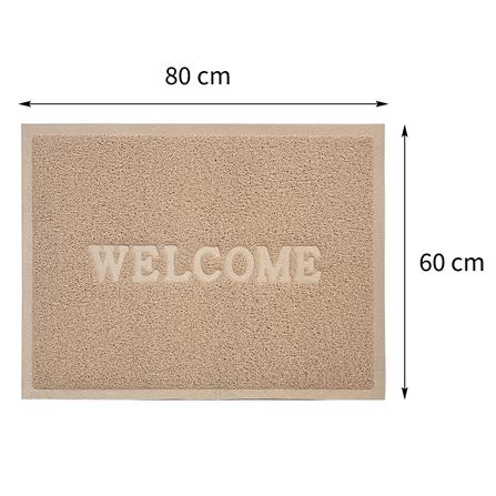 พรมเช็ดเท้าดักฝุ่น HOME LIVING STYLE S.WELCOME 60X80 ซม. สีเบจ_6