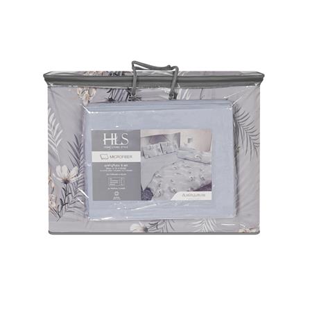 ชุดผ้าปูที่นอน 6 ฟุต (ชุด 6 ชิ้น) HOME LIVING STYLE TROPICAL FLOWER สี GREY_6