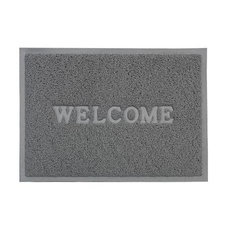 พรมเช็ดเท้าดักฝุ่น HOME LIVING STYLE S.WELCOME 50X70 ซม. สีเทา_0