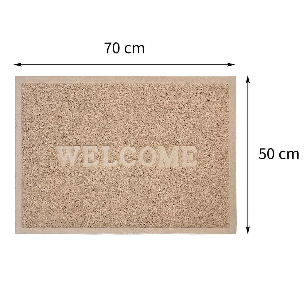 พรมเช็ดเท้าดักฝุ่น HOME LIVING STYLE S.WELCOME 50X70 ซม. สีเบจ