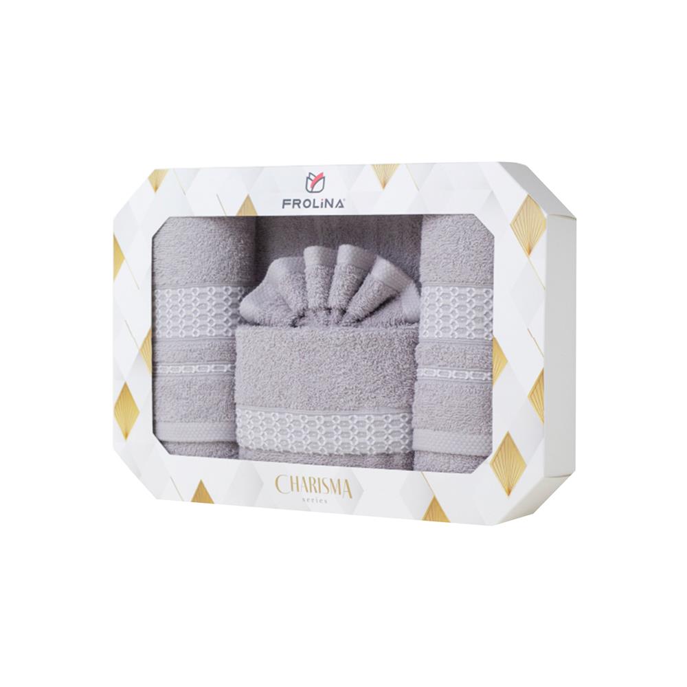 ผ้าขนหนู GIFT SET FROLINA HAPPINESS ETERNITY สี GREY