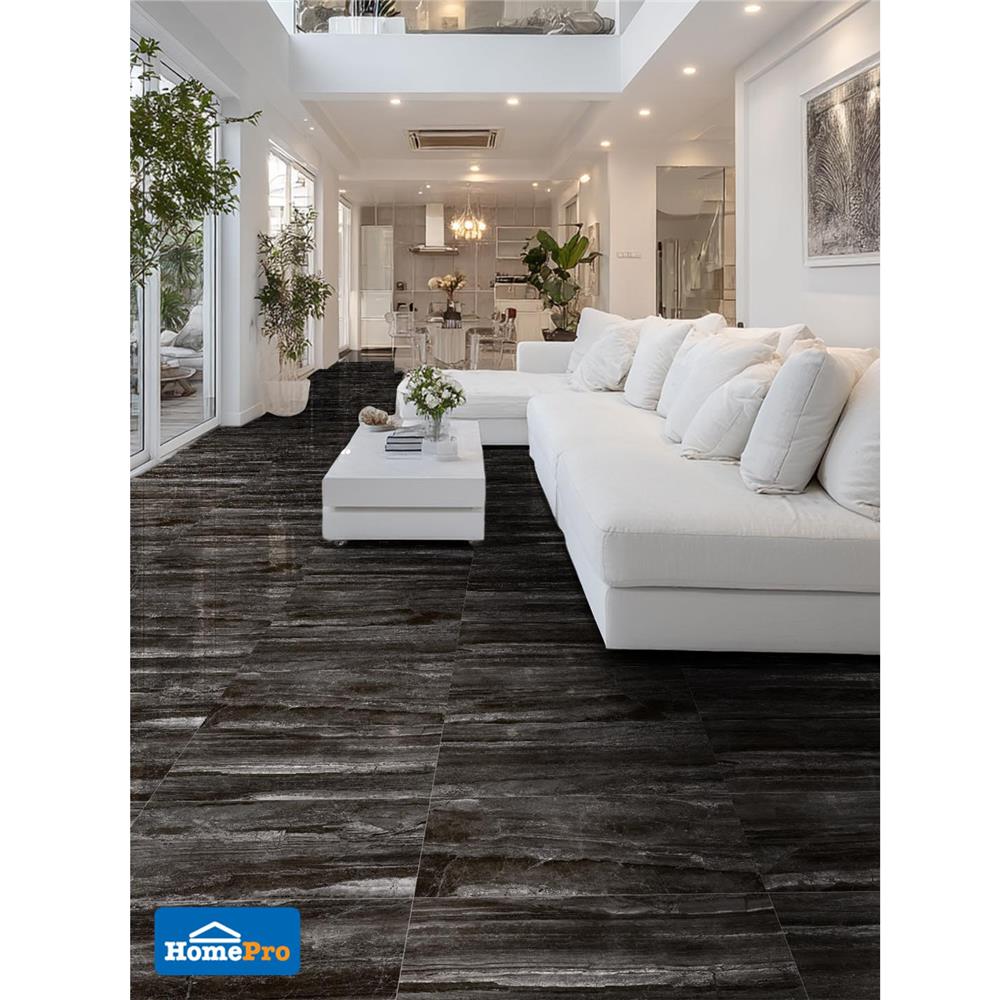 กระเบื้องพื้นพอร์ซเลน 45x90 ซม. COTTO ESPANA ลักซ์ชัวรี่ซอฟท์ GXX6P000 ดำ 1.22 ตร.ม.