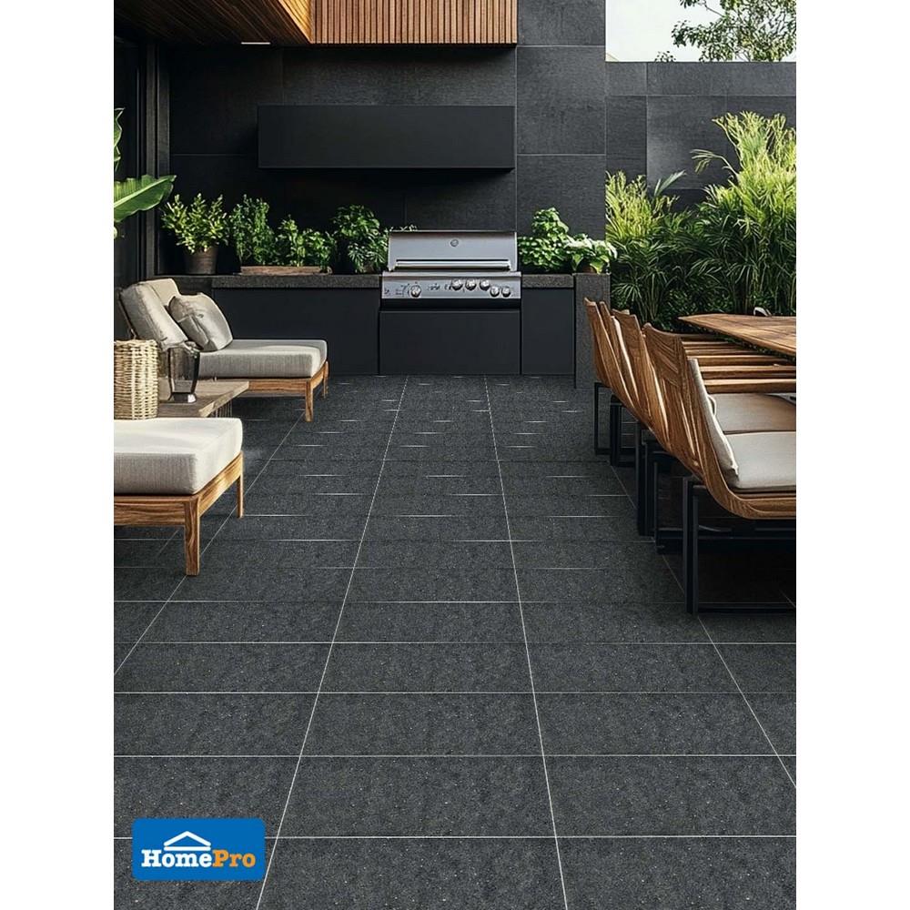 กระเบื้องพื้นพอร์ซเลน 30x60 ซม. COTTO ESPANA เมเทออร์แอนตราซิต้า ดำ A 1.08 ตร.ม.