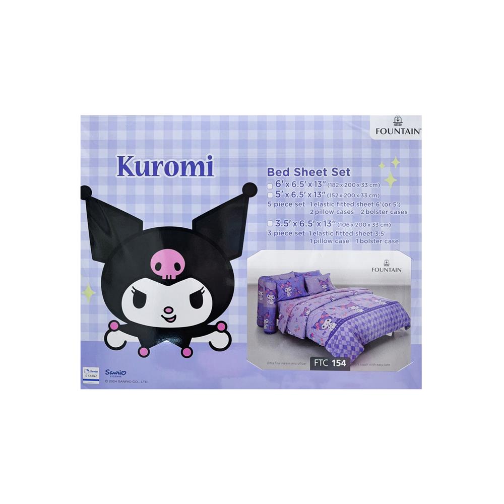 ชุดผ้าปูที่นอน 5 ฟุต 5 ชิ้น FOUNTAIN KUROMI 70107-FTC154