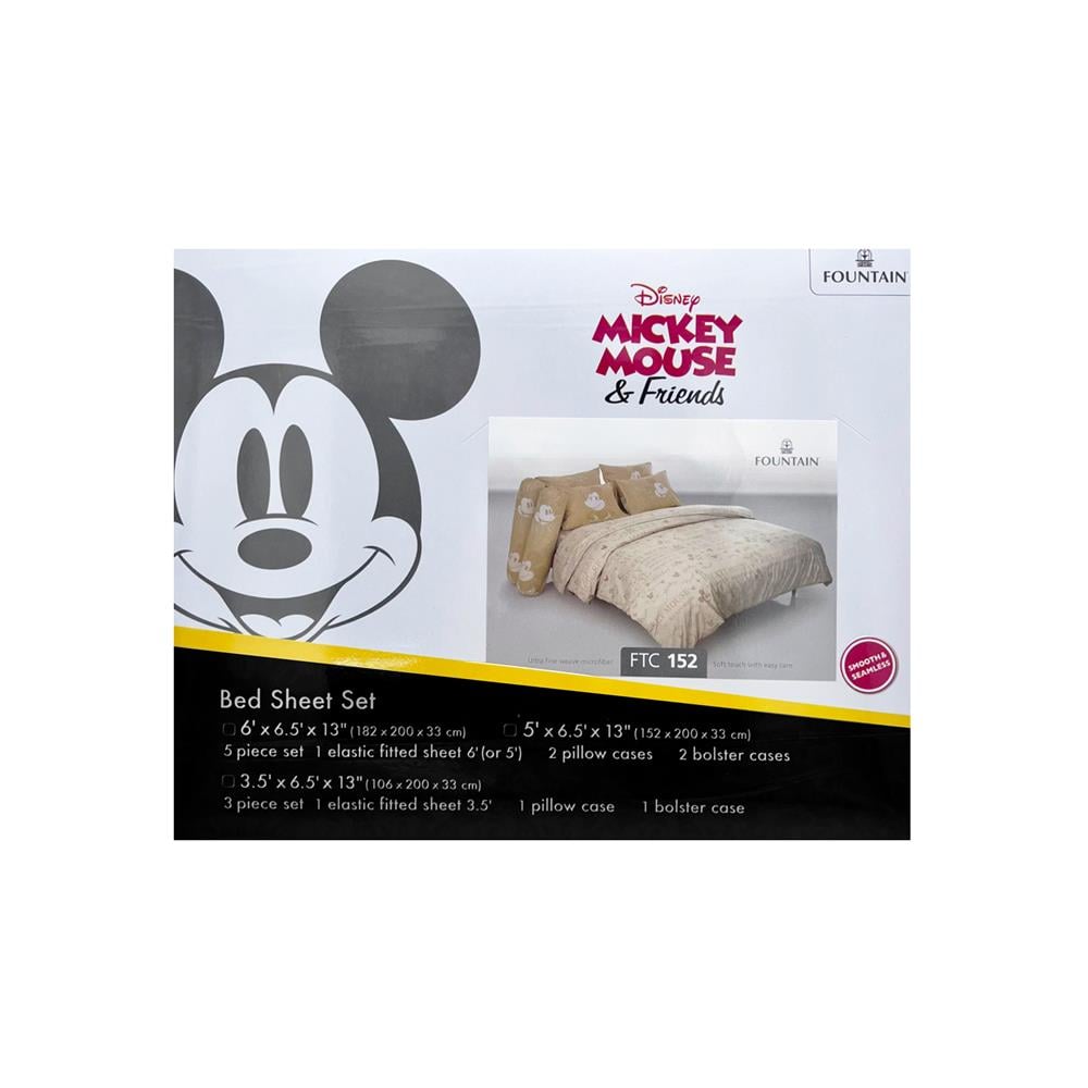 ชุดผ้าปูที่นอน 3.5 ฟุต 3 ชิ้น FOUNTAIN MICKEY MOUSE 70105-FTC152