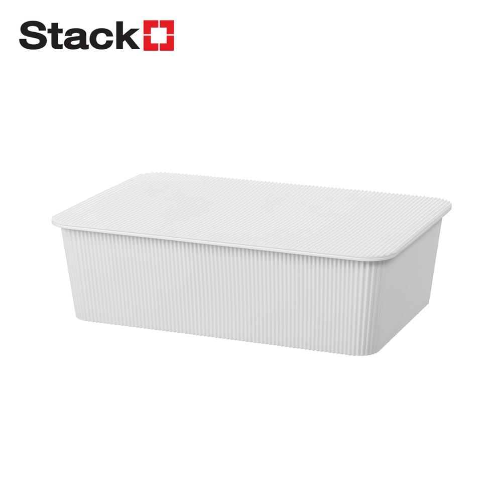 กล่องฝาปิด STACKO WIN SIZE M 37.5X25.5X11 ซม. สีขาว_1
