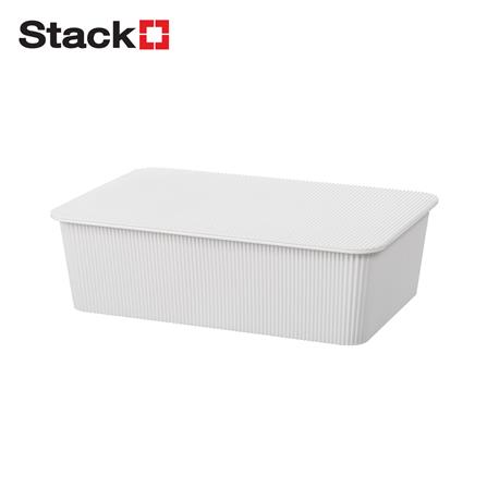 กล่องฝาปิด STACKO WIN SIZE M 37.5X25.5X11 ซม. สีขาว_0