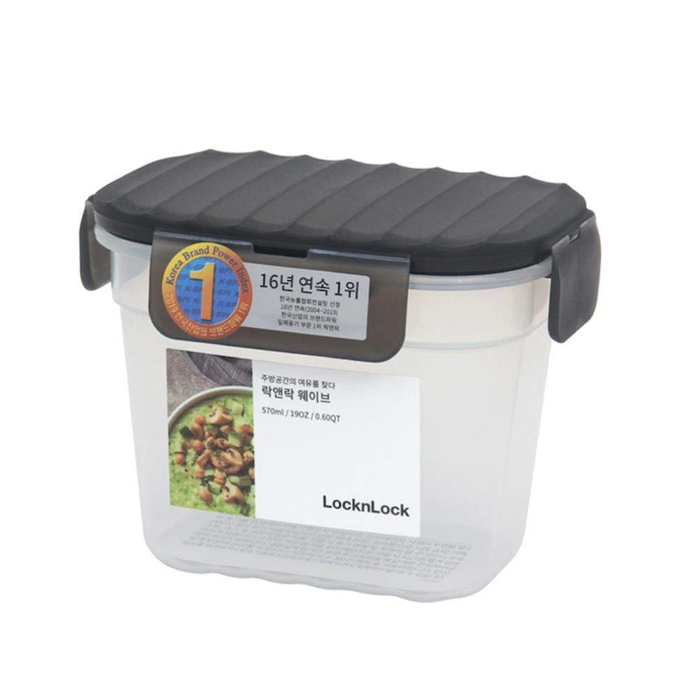 กล่องอาหาร LOCKNLOCK WAVE CONTAINER 0.57 ลิตร สีเทา