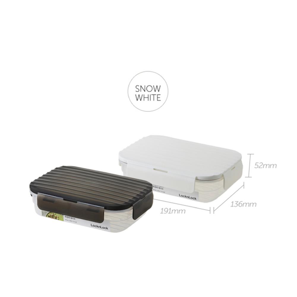กล่องอาหาร LOCKNLOCK WAVE CONTAINER 0.67 ลิตร สีขาว