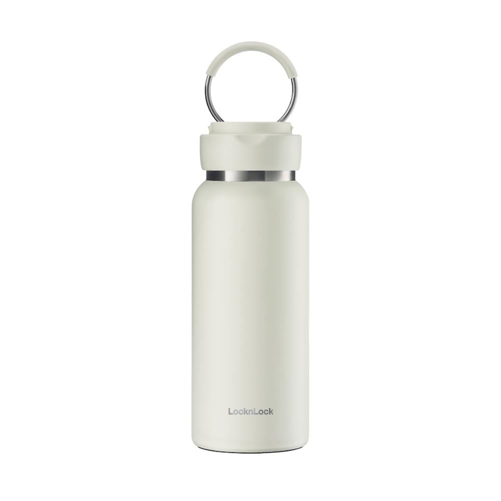 กระติกสุญญากาศ 0.65 ลิตร LOCKNLOCK SLING RING TUMBLER สีครีมงาช้าง