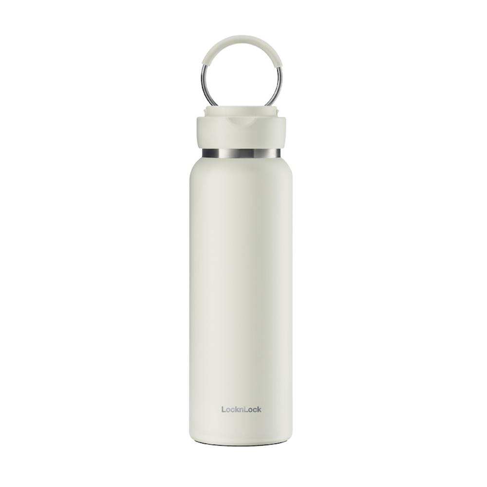 กระติกสุญญากาศ 0.8 ลิตร LOCKNLOCK SLING RING TUMBLER สีครีมงาช้าง