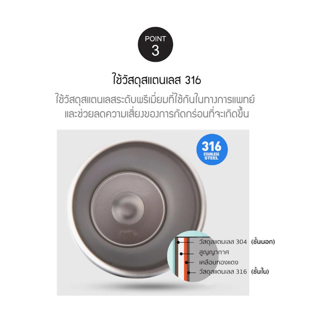 กระติกสุญญากาศ 550 มล. LOCKNLOCK ENERGETIC ONE TOUCH สีขาว