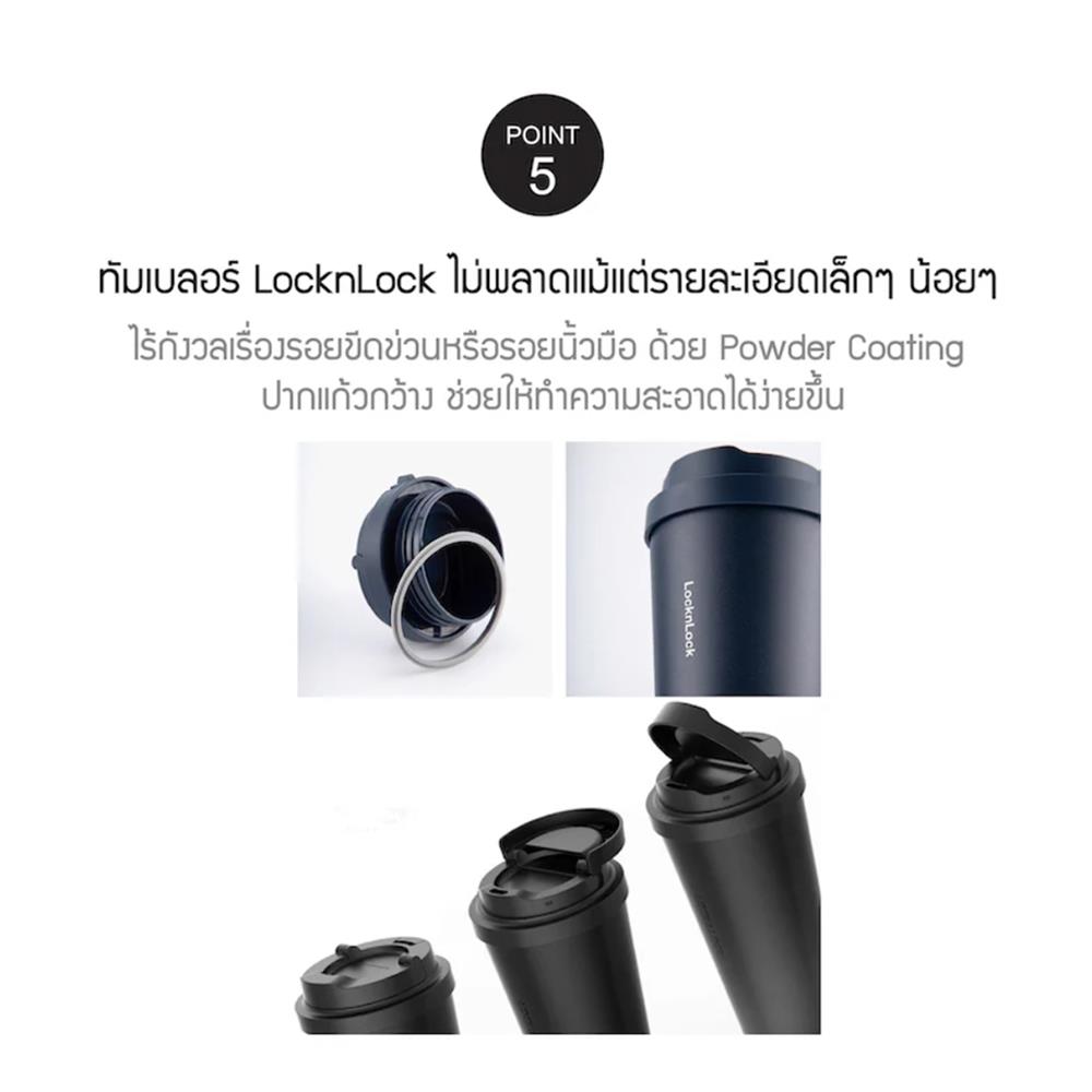 กระติกสุญญากาศ 550 มล. LOCKNLOCK ENERGETIC ONE TOUCH สีขาว