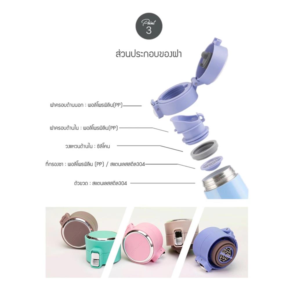 กระติกสุญญากาศ 450 มล. LOCKNLOCK HOLIDAY SUNSET สีชมพู