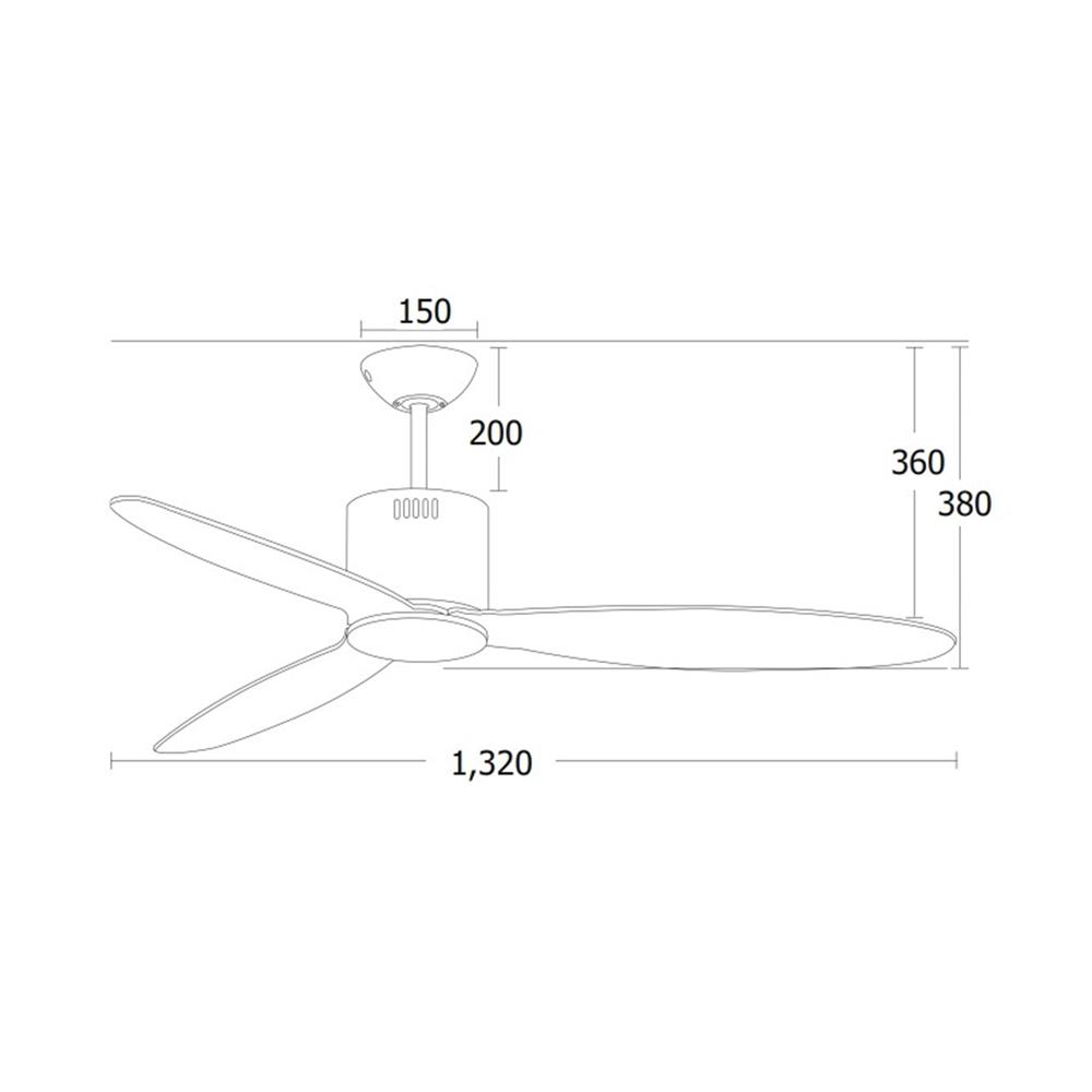 พัดลมไม่มีโคมไฟ MR.KEN 25-02003 52 นิ้ว สีดำ