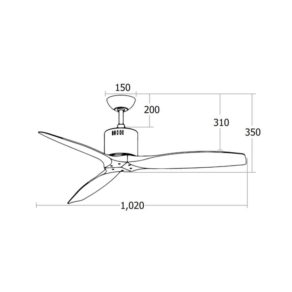 พัดลมไม่มีโคมไฟ MR.KEN 25-02052 40 นิ้ว สีน้ำตาลเข้ม