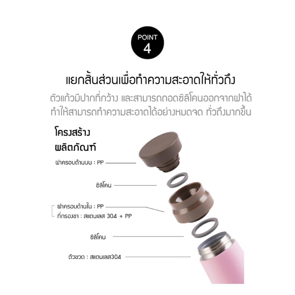 กระติกสุญญากาศ LOCKNLOCK MACARON 450 มล. สีชมพู