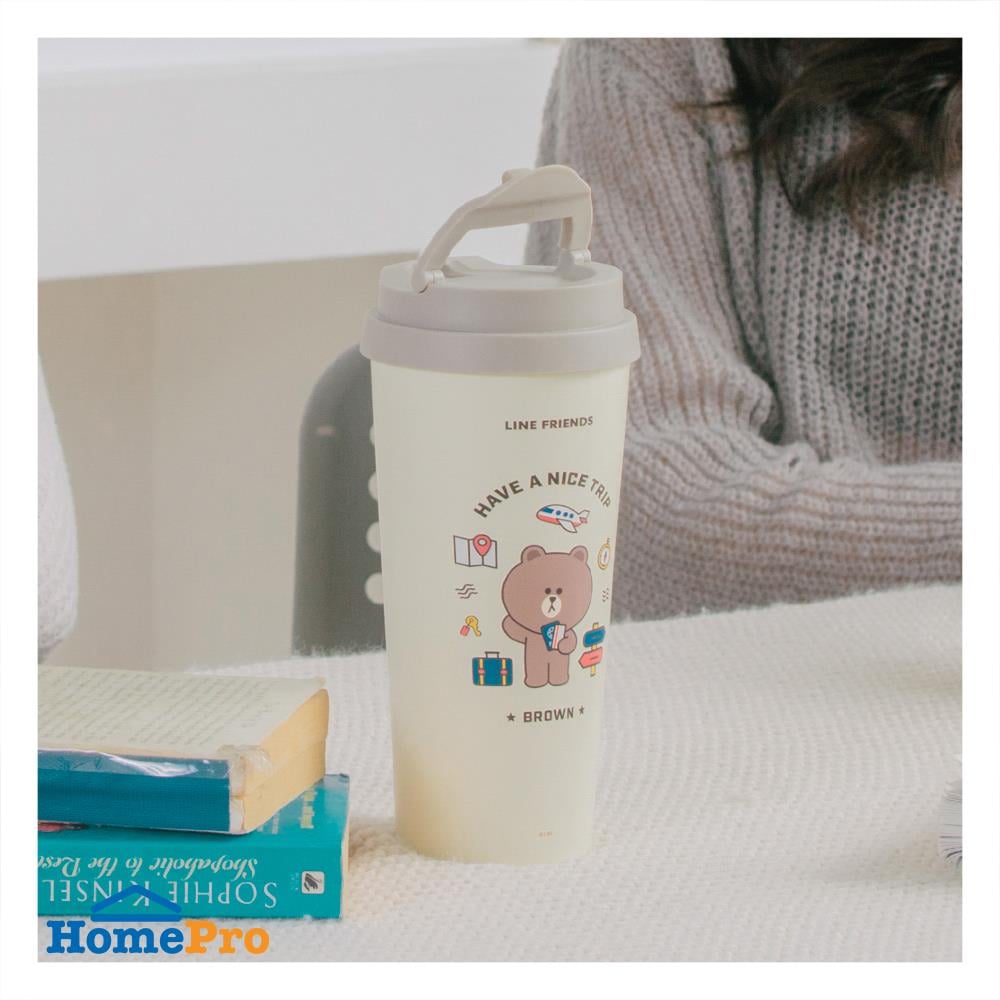 กระติกสุญญากาศ LOCKNLOCK LINE FRIEND LHC4279 540 มล. สีครีม