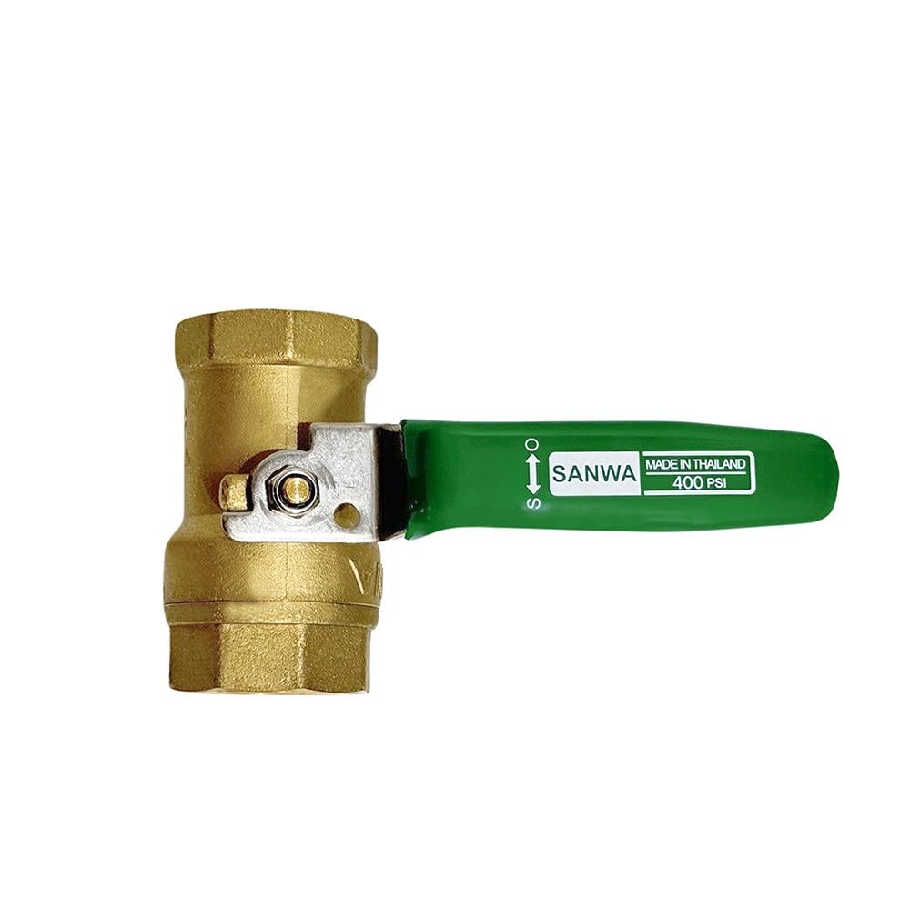 บอลวาล์วทองเหลือง DZR SANWA BV-15 400PSI 1/2 นิ้ว