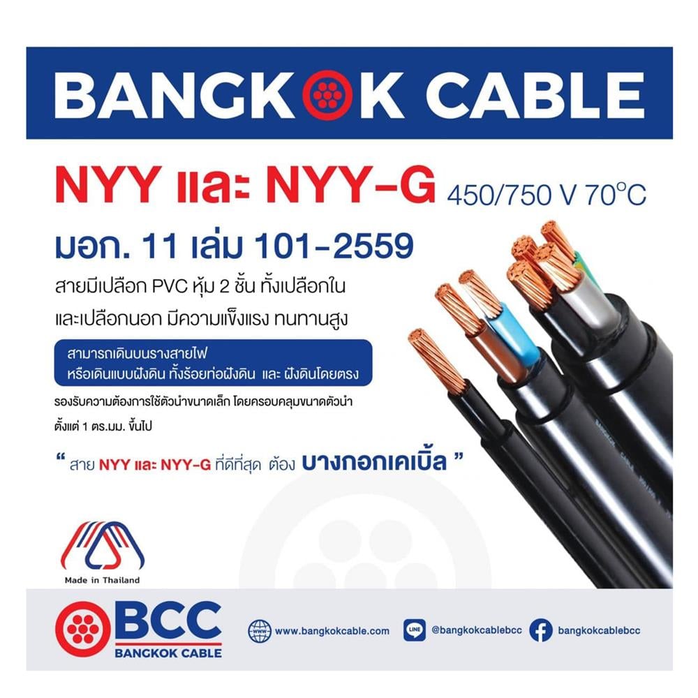 สายไฟ NYY BCC 1X25 ตร.มม. 50 ม. สีดำ