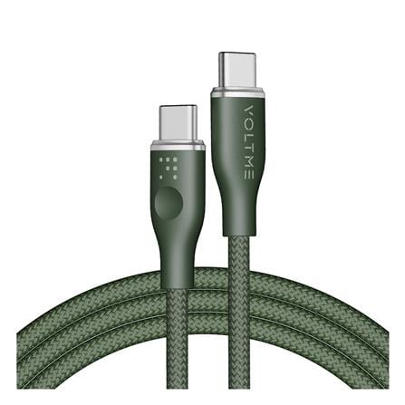 สายชาร์จ USB-C TO USB-C VOLTME POWERLINK RUGG C2063 1.8 เมตร สีเขียว_1