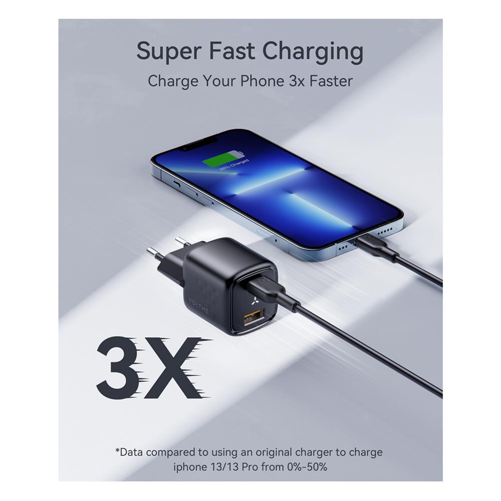 อะแดปเตอร์ USB-A&C VOLTME V2015TH 30W สีดำ