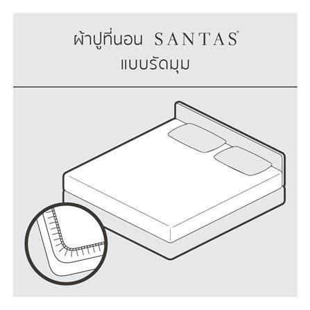 ชุดผ้าปูที่นอน 5 ฟุต 6 ชิ้น SANTAS COTTON USA SENSE WH_3
