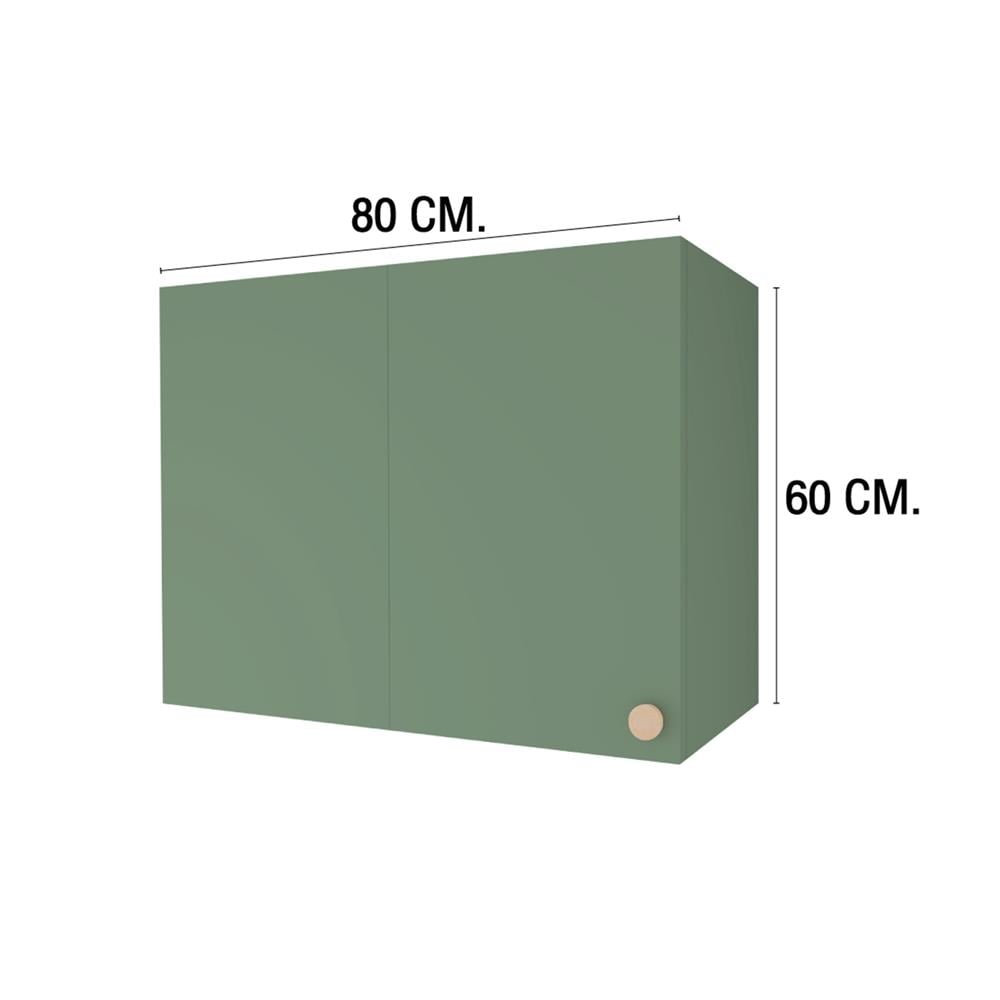 ตู้แขวนเข้ามุมซ้าย MJ DOT 80x60 ซม. สี MATCHA