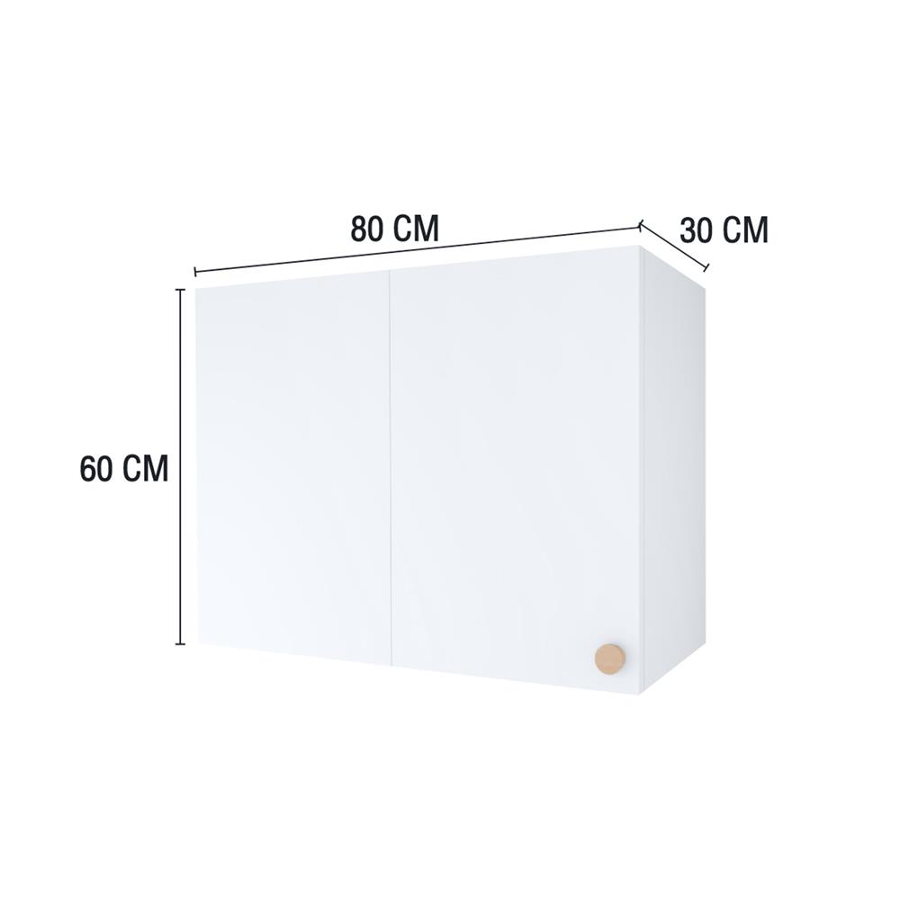 ตู้แขวนเข้ามุมซ้าย MJ DOT 80x60 ซม. สี WHITE