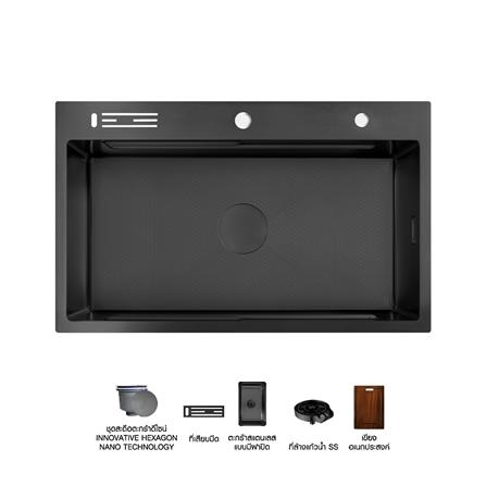 ซิงค์ฝัง 1 หลุม AXIA EXPERTISE 8250 สีดำ_0