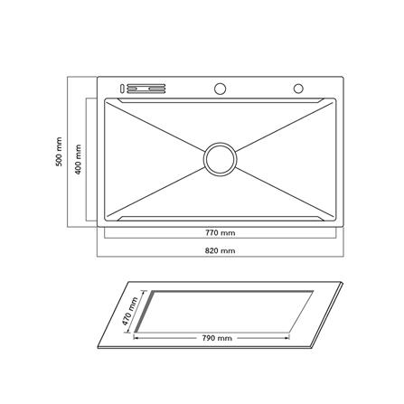 ซิงค์ฝัง 1 หลุม AXIA EXPERTISE 8250 สีดำ_4