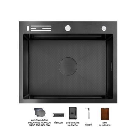 ซิงค์ฝัง 1 หลุม AXIA EXPERTISE 6050 BK สีดำ_0