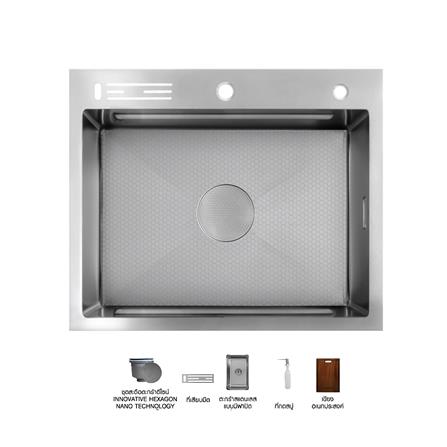 ซิงค์ฝัง 1 หลุม AXIA EXPERTISE 6050 SS เงิน_0