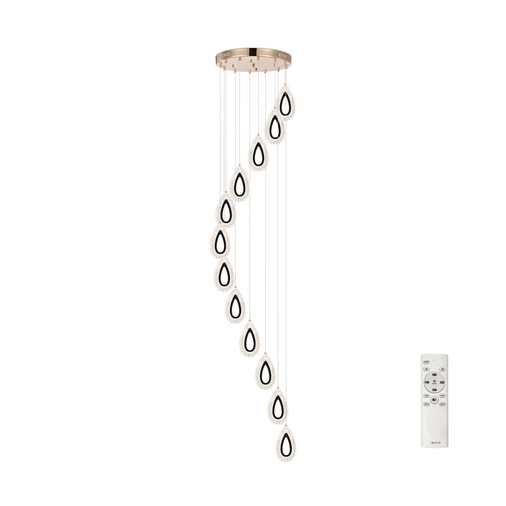 ไฟช่อ LED EVL CFC-11094 50 วัตต์ สีทอง/ใส 12 หัว