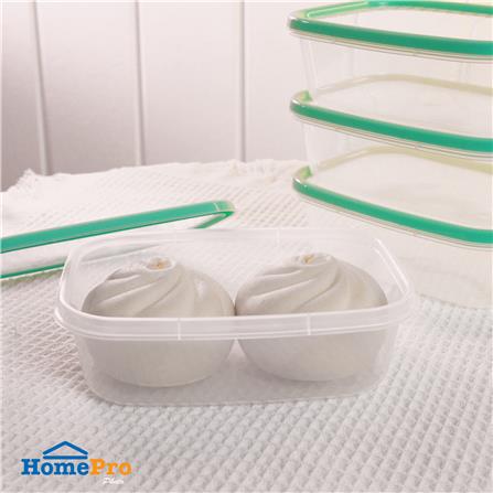 กล่องอาหารเหลี่ยม 0.6 ลิตร KECH NICE สีเขียว แพ็ก 4 ชิ้น_5