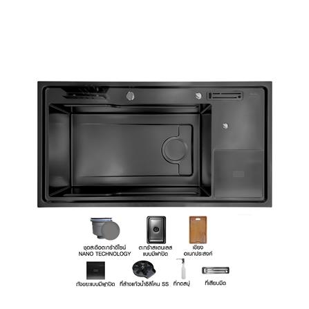 ซิงค์ฝัง 1 หลุม AXIA EXPERTISE 10050 DB สีดำ_0