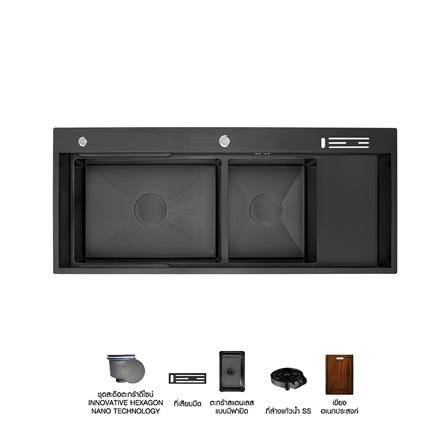 ซิงค์ฝัง 2 หลุม 1 ที่พัก AXIA EXPERTISE 12050 สีดำ_0