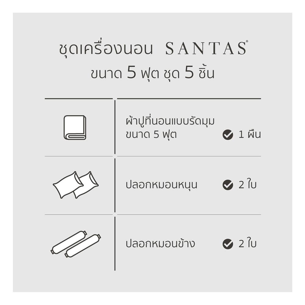 ชุดผ้าปูที่นอน 5 ฟุต 5 ชิ้น SANTAS MODAL CAROL CR
