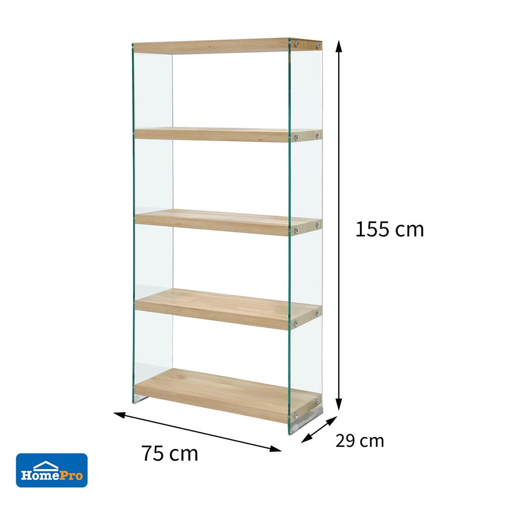 ชั้นวางของกระจก 5 ชั้น FURDINI GLOSS 75 ซม. สี NATURAL