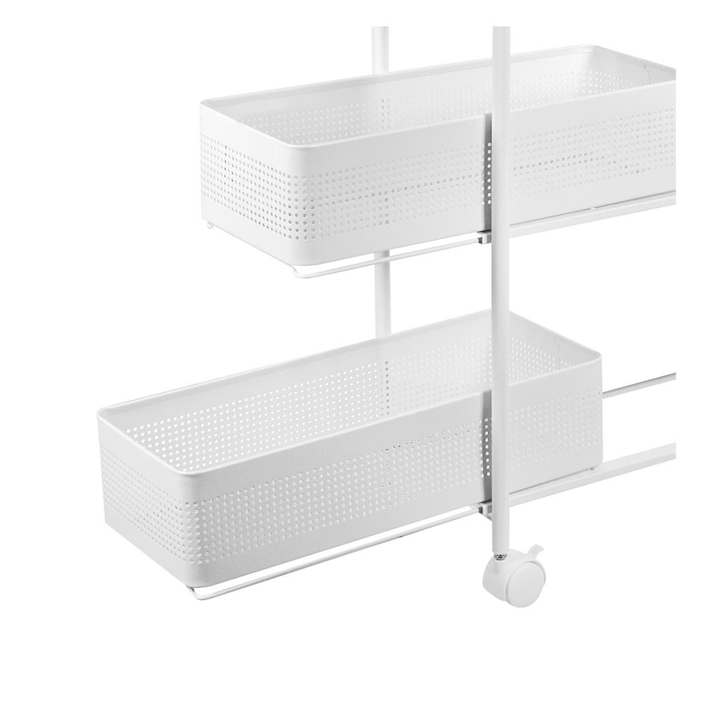 ชั้นวางของแคบ 3 ชั้น มีล้อ STACKO COMPACT 40X19.8X67 ซม. สีขาว