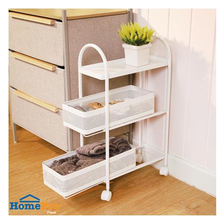 ชั้นวางของแคบ 3 ชั้น มีล้อ STACKO COMPACT 40X19.8X67 ซม. สีขาว_8