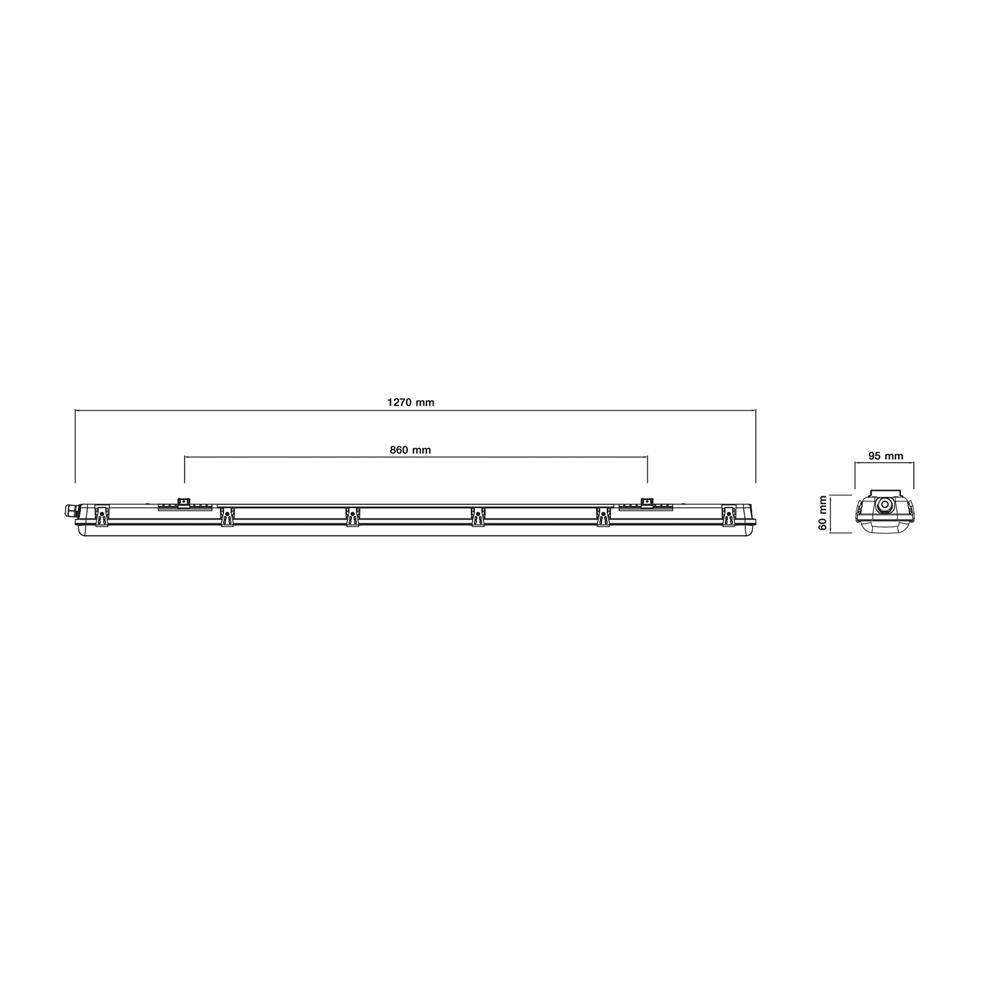 โคมกันฝน SHINING TUBE FT-SED-FIX-075 2X1200 มม.