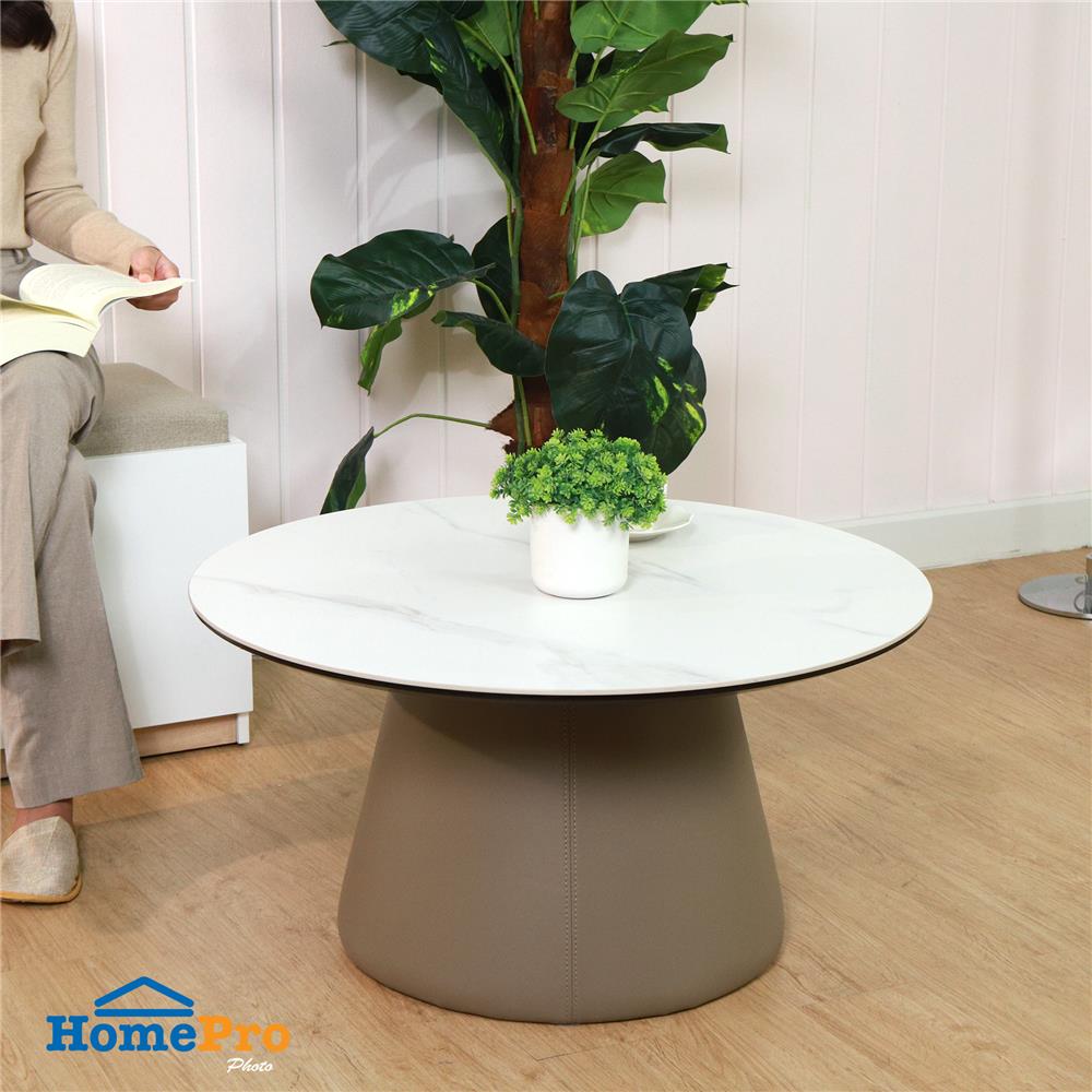 โต๊ะกลาง BENETTA MOSCOW 80 ซม. สีขาว/น้ำตาล