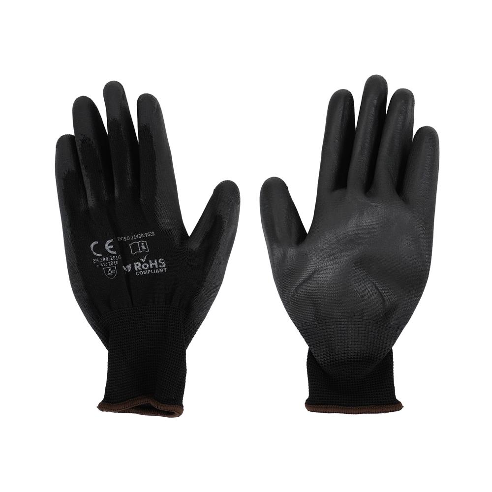 ถุงมือไนลอนเคลือบ PU DEXZON SIZE L สีดำ (แพ็ก 1 คู่)