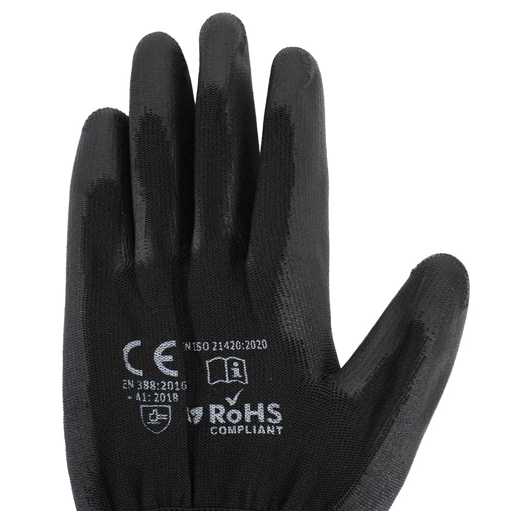 ถุงมือไนลอนเคลือบ PU DEXZON SIZE L สีดำ (แพ็ก 1 คู่)