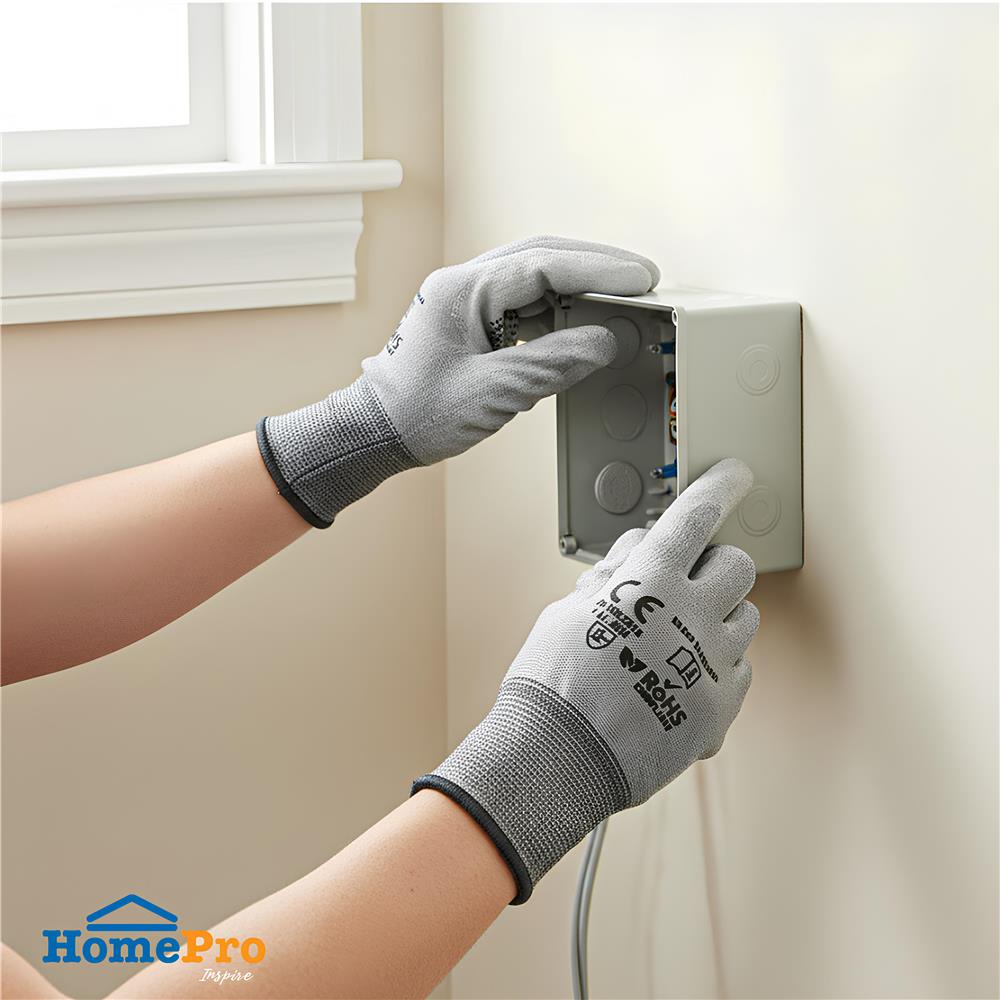 ถุงมือไนลอนเคลือบ PU DEXZON SIZE L สีขาว/เทา (แพ็ก 1 คู่)