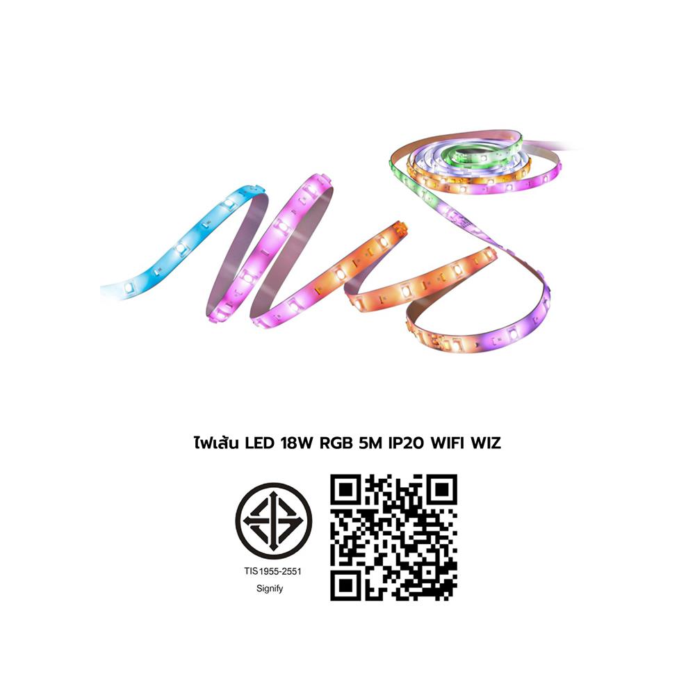ไฟเส้น LED WIZ RGBIC MULTI-COLOR GRADIENT TYPE-C 18 วัตต์ 5 เมตร RGB