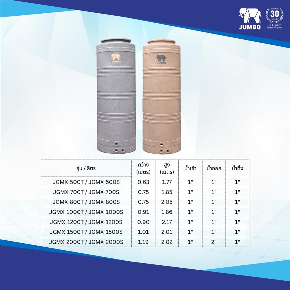 ถังเก็บน้ำ JUMBO GRAND ELIXIR 500 ลิตร สีทราย