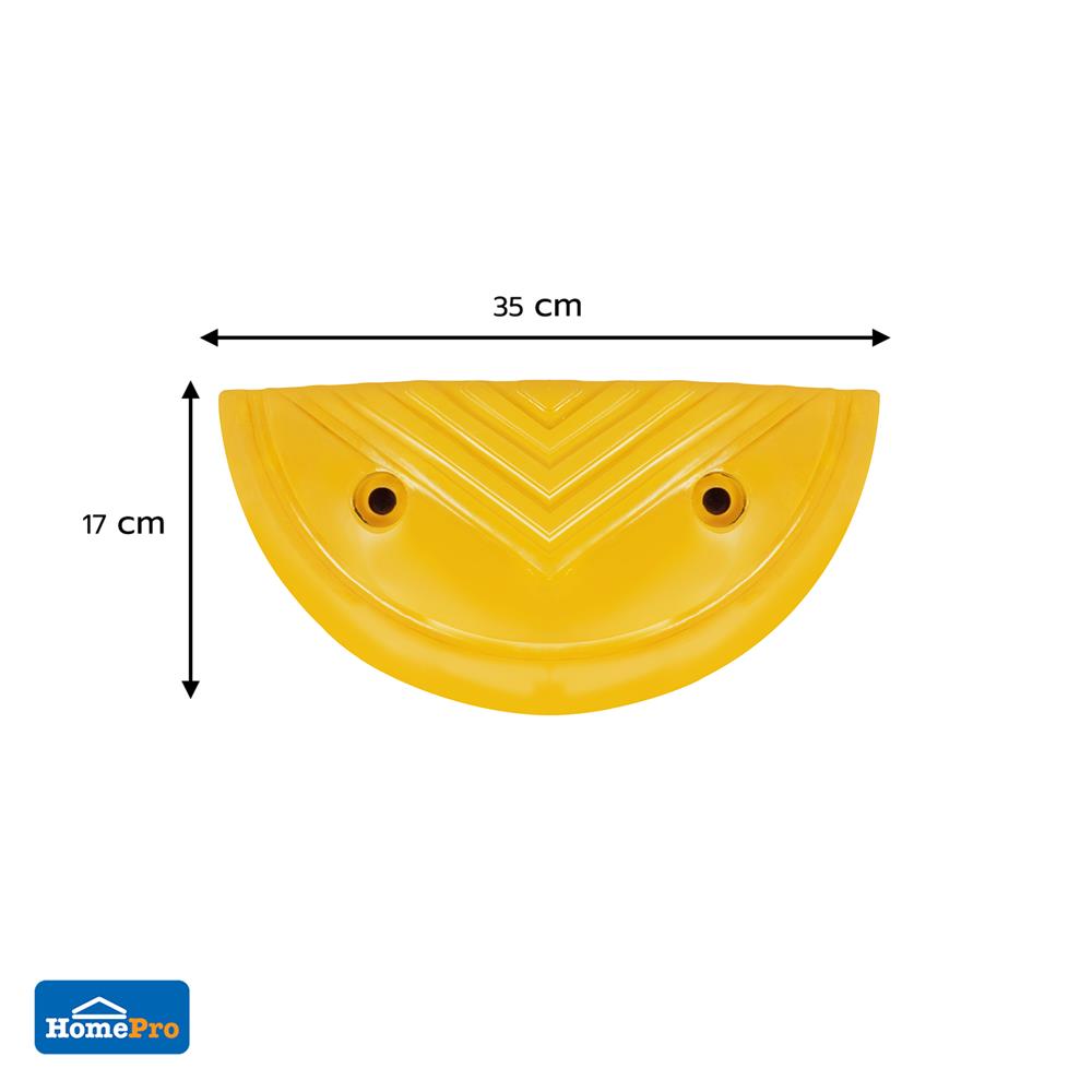 ปิดหัวท้าย ยางชะลอความเร็ว RIGHT 17x35x5 ซม. สีเหลือง (พร้อมพุ๊ก 2 ชิ้น)