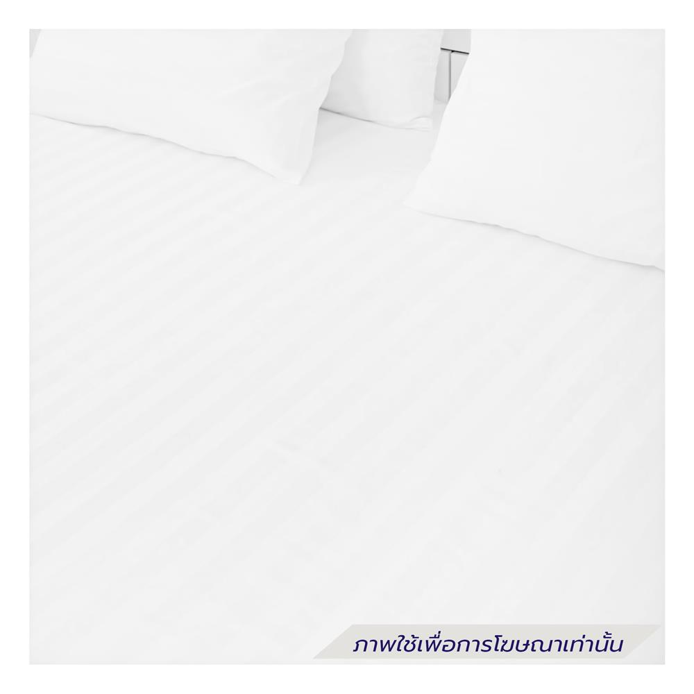 ผ้าปูที่นอน DREAMERY CT 250T STRIPE 80X118 นิ้ว สี WHITE (แพ็ก 2 ชิ้น)